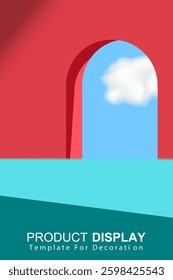 Presentation template product display red background for decoration