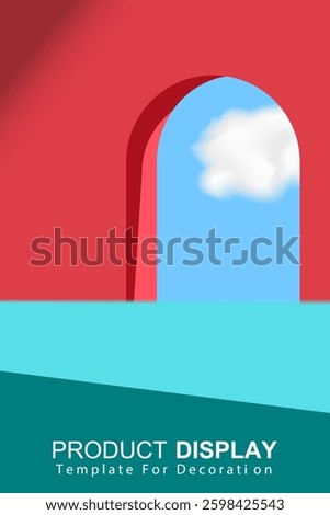 Presentation template product display red background for decoration