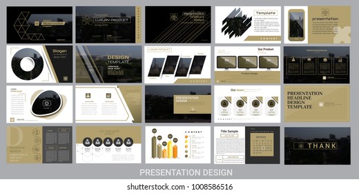 presentation template for promotion, advertising, flyer, brochure, product, report, banner, business, modern style on black and brown color background. vector illustration