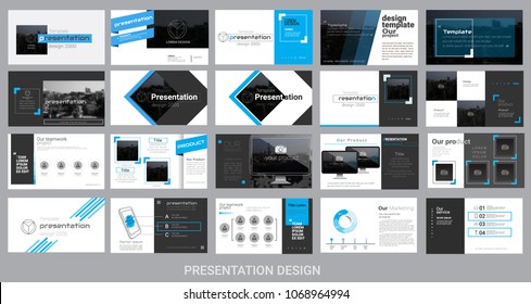 presentation template for promotion, advertising, flyer, brochure, product, report, banner, business, modern style on black and cyan color background. vector illustration