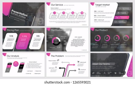 Presentation template. Purple elements for slide presentations on a white background. Use also as a flyer, brochure, corporate report, marketing, advertising, annual report, banner. Vector