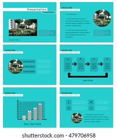 presentation template with real estate theme in clipping mask