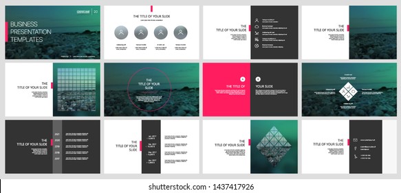 Presentation template, red and black infographic elements on white background.  Vector slide template for business project presentations and marketing.