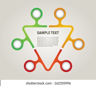 Presentation template with simple color graphic element 
