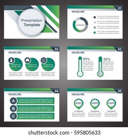 Presentation Template Slides Background Design Green Stock Vector ...