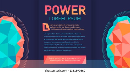 Presentation templates Cover Work brain research statistics report company clinic bright contrast graph infographics. Use for modern keynote presentation background, brochure design, website slider.