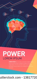 Presentation templates Cover Work brain research statistics report company clinic bright contrast graph infographics. Use for modern keynote presentation background, brochure design, website slider.