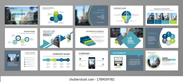 Presentation templates design. Vector templates portfolio with infographic elements. Multipurpose template for brochure cover, annual report, advertising, presentation slide, flyer leaflet.