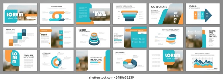 Presentation templates design. Vector templates portfolio with infographic elements. Multipurpose template for brochure cover, annual report, advertising, presentation slide, flyer leaflet.