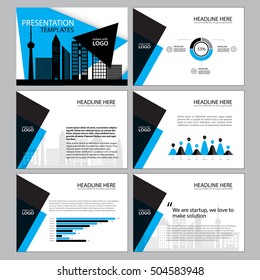 Presentation templates, Infographic elements template flat design. Green style. Set for annual report brochure flyer leaflet marketing advertising banner template