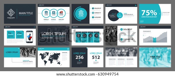 Presentation templates with infographics
elements. Useful for annual reports and web
design.