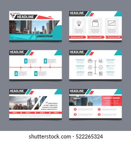 Presentation templates set with abstract design isolated vector illustration