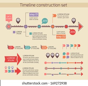 Presentation timeline chart elements vector illustration