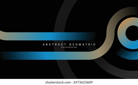 Presentation title slide design template with geometric graphics.	