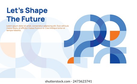 Presentation title slide design template with geometric graphics.	