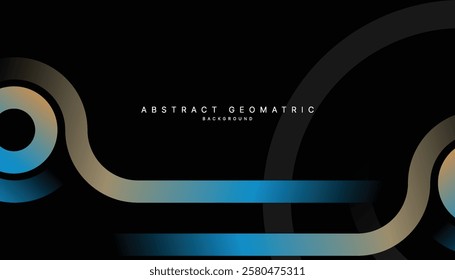 Presentation title slide design template with geometric graphics.	