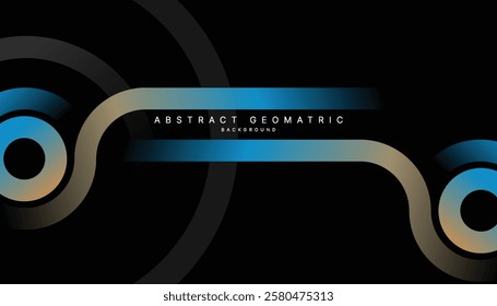 Presentation title slide design template with geometric graphics.	