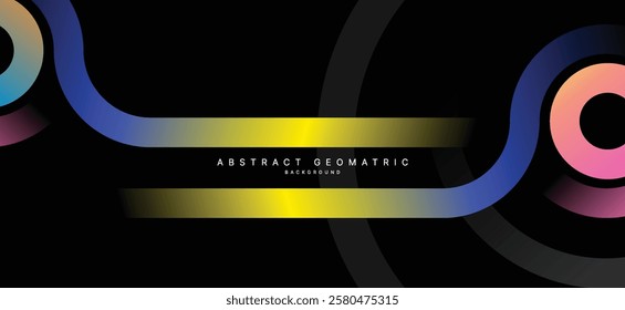 Presentation title slide design template with geometric graphics.	