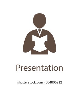 Presentation, Training and Book icon. Presentation icon EPS. Presentation icon JPG. Presentation icon illustration. Presentation icon vector