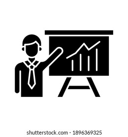 Presentación, entrenamiento, clase, imagen vectorial de icono de reunión. También se puede usar para la banca y las finanzas. Idóneo para aplicaciones web, aplicaciones móviles y medios impresos.