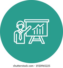 Presentation, training, class, meeting icon vector image. Can also be used for banking and finance. Suitable for use on web apps, mobile apps and print media.