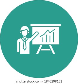 Presentación, entrenamiento, clase, imagen vectorial de icono de reunión. También se puede usar para la banca y las finanzas. Idóneo para aplicaciones web, aplicaciones móviles y medios impresos.