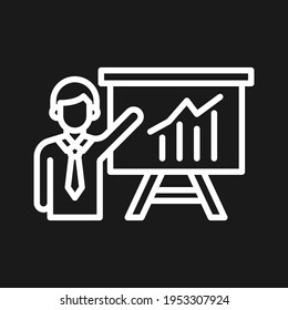 Presentation, training, class, meeting icon vector image. Can also be used for banking and finance. Suitable for use on web apps, mobile apps and print media.