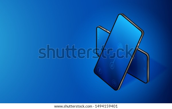 Presentation Two Smartphones Modern Technological Devices Stock Vector Royalty Free