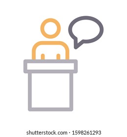 presentation vector color line icon 