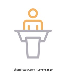 presentation vector color line icon 