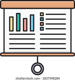 presentation vector flat color icon