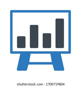 icono de color de glifo vectorial de presentación 
