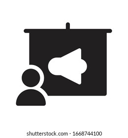 presentation vector glyph flat icon 