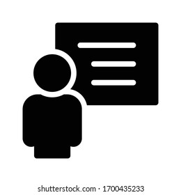 presentation vector glyph flat icon
