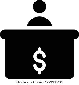presentation vector glyph flat icon 
