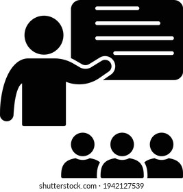 presentation vector glyph flat icon