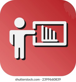 Presentation Vector Glyph Gradient Background Icon For Personal And Commercial Use.
