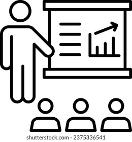 Icono del vector de presentación. Se puede usar para imprimir, móviles y aplicaciones web.