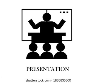 Presentation vector icon. Editable stroke. Symbol in Line Art Style for Design, Presentation, Website or Apps Elements. Pixel vector graphics - Vector