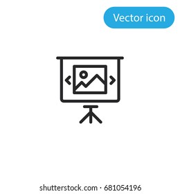 Presentation vector icon, illustration symbol