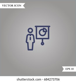 Presentation vector icon, illustration symbol