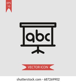 Presentation vector icon, illustration symbol