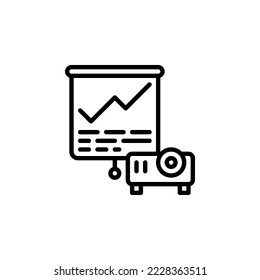 presentation vector icon. office and business icon outline style. perfect use for logo, presentation, website, and more. simple modern icon design line style