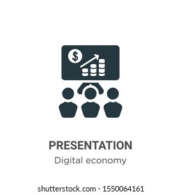 Presentation vector icon on white background. Flat vector presentation icon symbol sign from modern digital economy collection for mobile concept and web apps design.