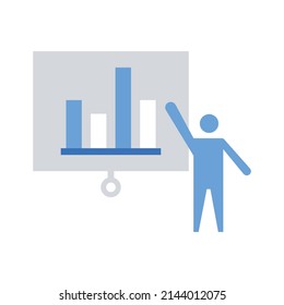 Presentation Vector icon which is suitable for commercial work and easily modify or edit it

