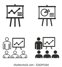 Presentation vector icons set. Illustration isolated for graphic and web design.