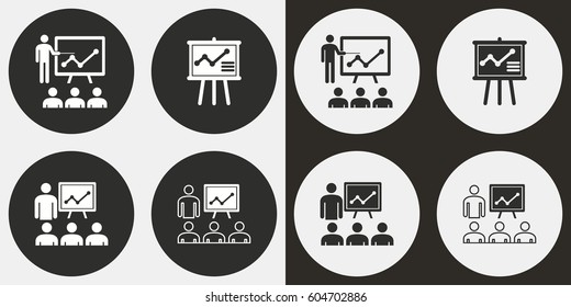 Presentation vector icons set. Illustration isolated for graphic and web design.
