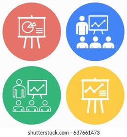 Presentation vector icons set. Illustration isolated for graphic and web design.