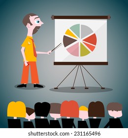 Presentation Vector Illustration with Businessman