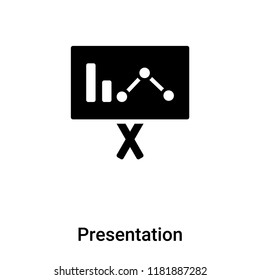 Presentation icon  vector isolated on white background, logo concept of Presentation  sign on transparent background, filled black symbol